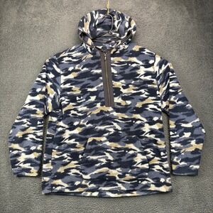 Solaris Kids XL Blue Camo Fleece Quarter Zip Hoodie‎ Pullover RN 58909